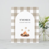 S'mores Kampvuur Feest Aangepast Favoriet Bord (Staand voorkant)