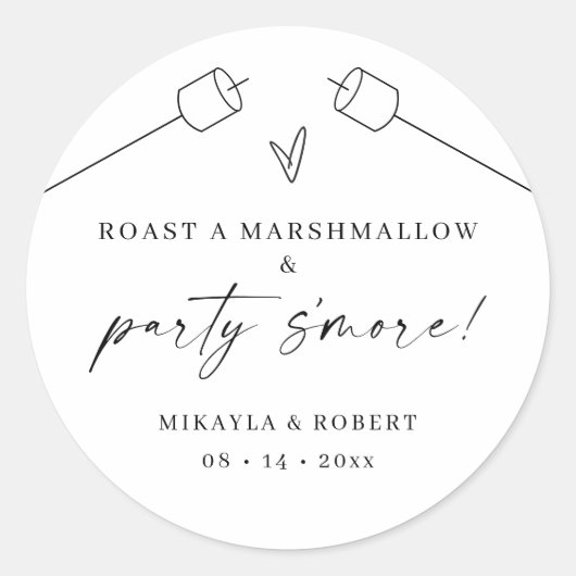 S'mores Kit Favor Labels Wedding Party Gift (Voorkant)