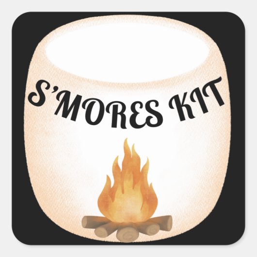S'mores kit sticker cadeau label (Voorkant)