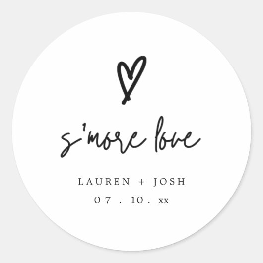 S'mores labels voor bruiloft/Vrijgezellenfeest (Voorkant)