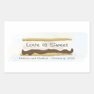 S'mores liefde is zoet rechthoekige sticker