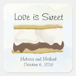 Smores Love is Sweet Vierkante Sticker