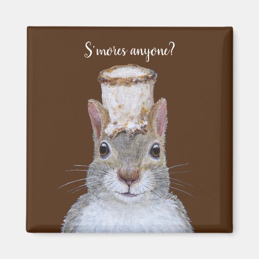 S'mores magnet met schattige eekhoorn magneet (Voorkant)