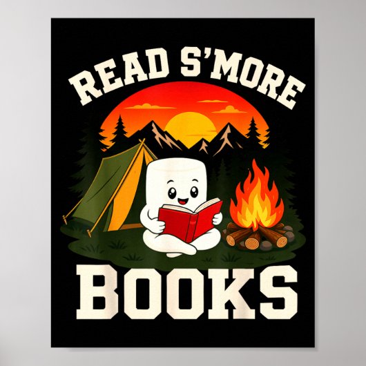 S'mores marshmallow lezen kampvuur poster (Voorkant)