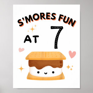S'mores Pret Fun Campings Verjaardag 7 Jaar Oud Ka Poster