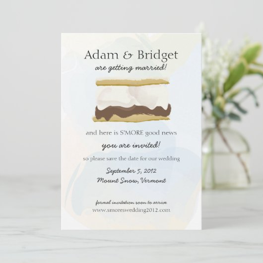 S'mores Sla de datum op Save The Date (Staand voorkant)