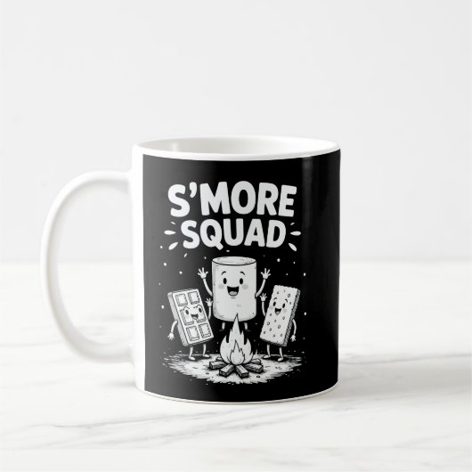S'mores Squad Camping Campfire Cute Marshmallow Koffiemok (Links)