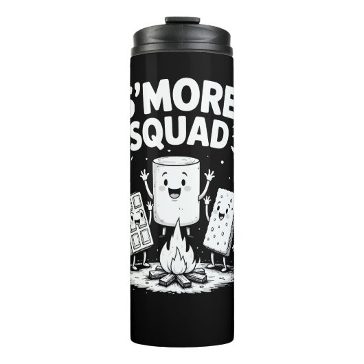 S'mores Squad Camping Campfire Cute Marshmallow Thermosbeker (Voorkant)