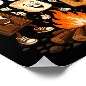 S'mores squad grappige marshmallow kampvuur  poster (Hoek)