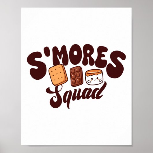 S'mores Squad Kamperen Kampvuur Chocolade Marshmal Poster (Voorkant)
