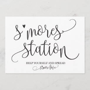 S'mores Station Favor Party Signage Kaart