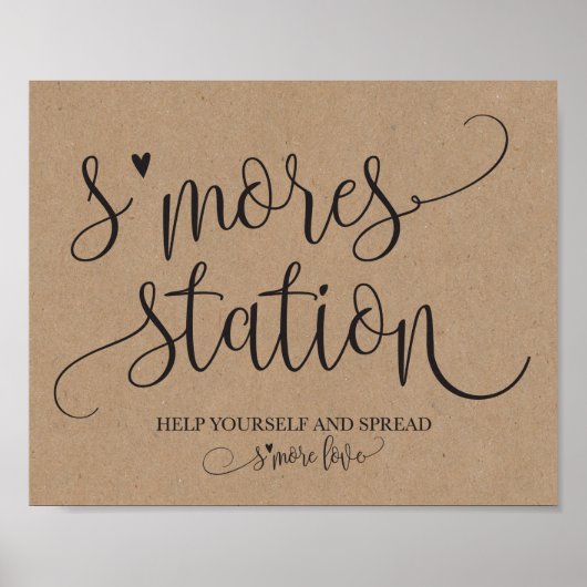 S'mores Station Favor Party Signage Poster (Voorkant)