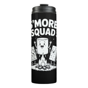 S'mores-team Camping Kampeer vuur Cute Marshmallow Thermosbeker