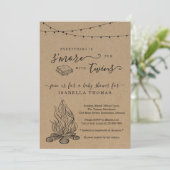 S'mores Twins Baby shower Invitation (Debout devant)
