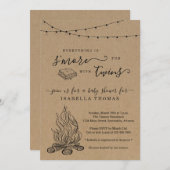S'mores Twins Baby shower Invitation (Devant / Derrière)