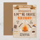 S'mores Uitnodiging voor kinderverjaardagsfeestje (Voorkant / Achterkant)