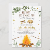 S'mores Verjaardag Camping Kamperen Bonfire Rustie Kaart (Voorkant)