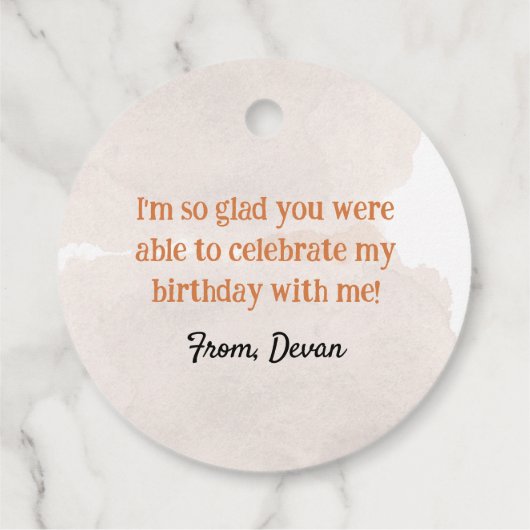 S'mores verjaardagsfeestje bedankjes labels (Achterkant)