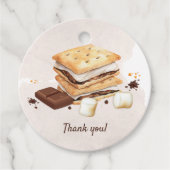 S'mores verjaardagsfeestje bedankjes labels (Voorkant)