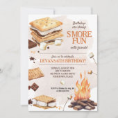 S'mores verjaardagsfeestje kaart (Voorkant)