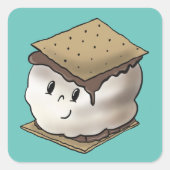 S'mores Vierkante Sticker (Voorkant)