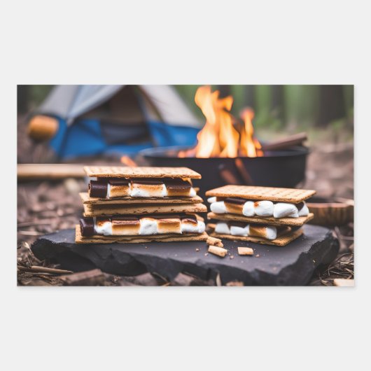 S'mores voor de Sticker van Campfire (Voorkant)