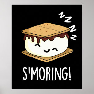 Smoring Grappige Smore Woordspelingen Donkere BG Poster