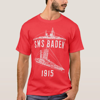 SMS Baden Duits 1915 WW1 Zeeslag Blauwdruk Dia T-shirt
