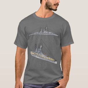 SMS Baden Duits 1915 WW1 Zeeslag Diagrammen Gift T-shirt