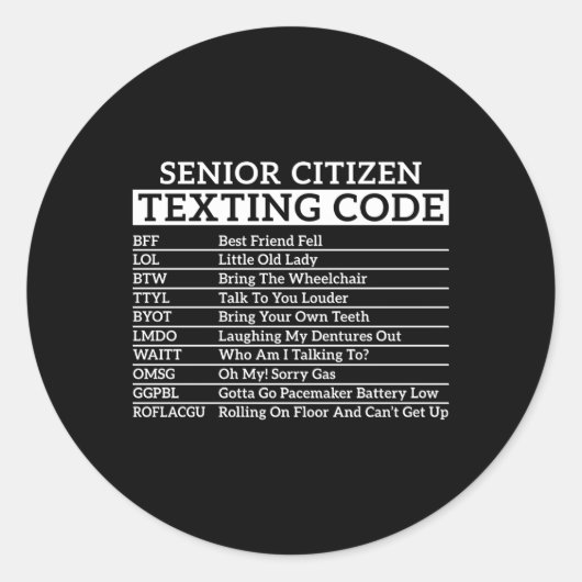 Sms-code voor ouderen ronde sticker (Voorkant)