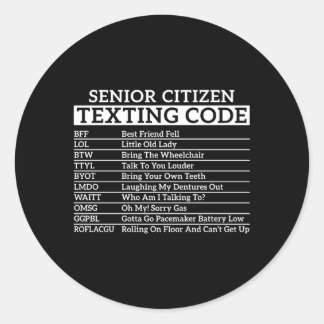 Sms-code voor ouderen ronde sticker
