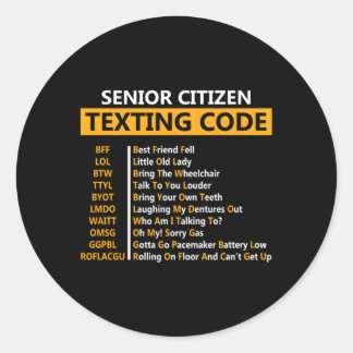 Sms-code voor senioren Vaderdag voor oma Ronde Sticker