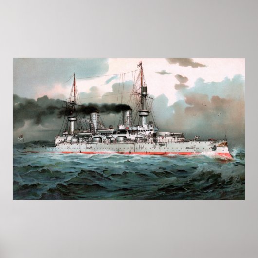 SMS Kaiser Wilhelm II 52,5"x32" Poster (Voorkant)