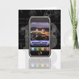 SMS van mobiele telefoon Happy Birthday mobiele te Kaart