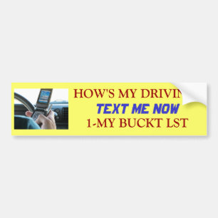 Sms'en, HOE IS MIJN RIJDEN? Bumpersticker
