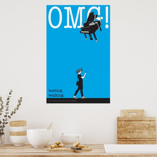 sms'en. lopen. poster (Keuken)