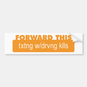 Sms'en tijdens het rijden doodt bumpersticker