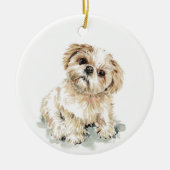 Smudge, Shih Tzu puppy Keramisch Ornament (Voorkant)