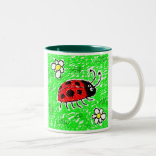 Smudgy Ladybug Tweekleurige Koffiemok