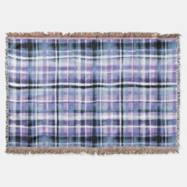 Smudgy Modern Paarse Plaid Deken