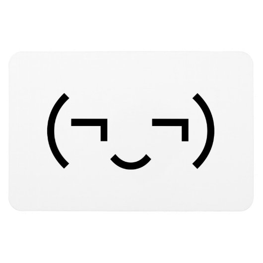Smug Emoticon (¬‿¬) Japanse Kaomoji Magneet (Horizontaal)