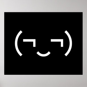 Smug Emoticon (¬‿¬) Japanse Kaomoji Poster