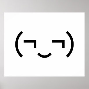 Smug Emoticon (¬‿¬) Japanse Kaomoji Poster