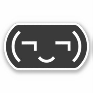 Smug Emoticon (¬‿¬) Japanse Kaomoji Sticker