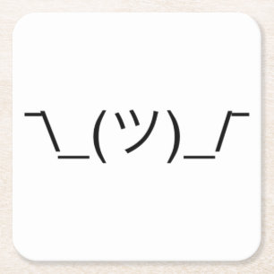 Smug Shrug''\_(ツ)_/ Solid Black Vierkante Kartonnen Onderzetter