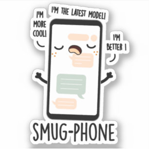 Smug telefoon Grappige mobiele telefoon woordspeli Sticker