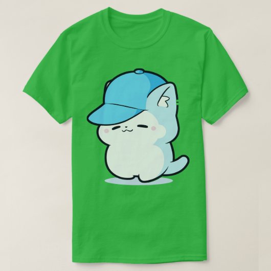 Smurf Cat Blue Cat in een blauw Pet T-shirt (Design voorkant)