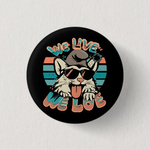 Smurf Kat - We Leven We Liefhebben Ronde Button 3,2 Cm