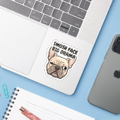 Smush Face Big Drama Frenchie Sticker (Ordinateur portable avec iPhone)