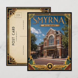 Smyrna Delaware Vintage Art Deco Gouden Tijdperk Briefkaart